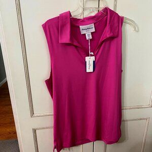 NWT Women's Tommy Bahama Hot Pink Sleeveless Golf Shirt Size XL